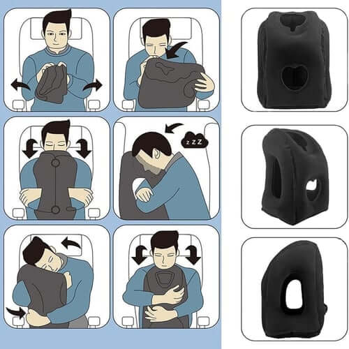 Tragbares, aufblasbares, ergonomisches Reisekissen: Genießen Sie jederzeit und überall einen angenehmen Schlaf 🧳-Gco