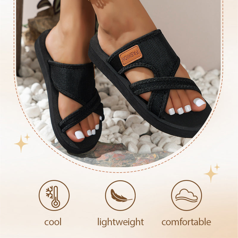 👡✨ 50% RABATT! Stilvolle Slide-Sandalen mit Kreuzband für Damen – Leicht, bequem & perfekt für Sommer & Alltag 🌸