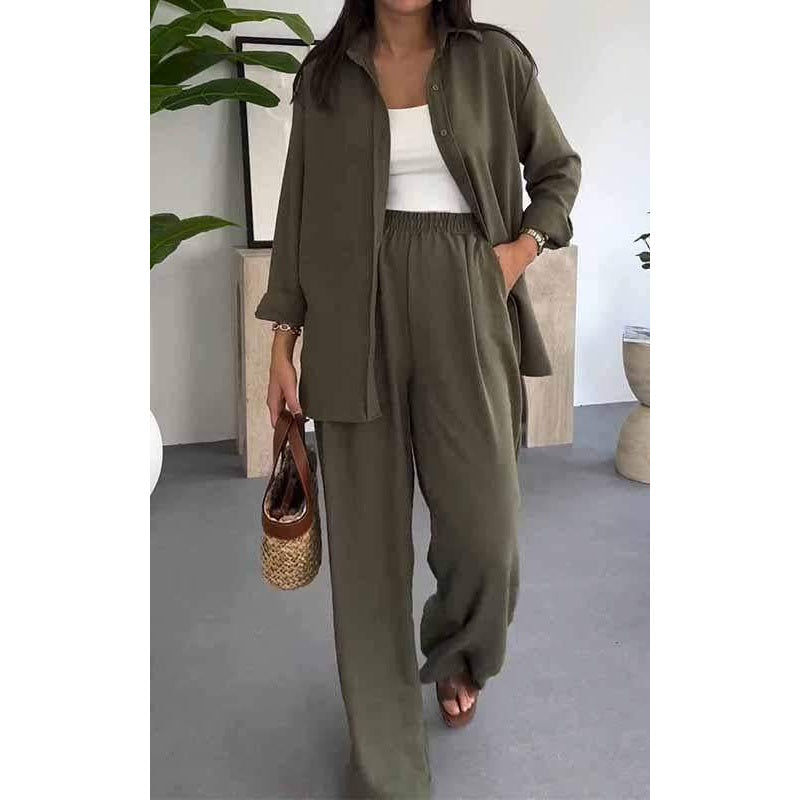 ✨ 50% RABATT 🔥 Zweiteiliges Set in Uni-Farbe – Lockeres Oberteil & Weite Hose 👗 Eleganz trifft Komfort für den Alltag 🌿
