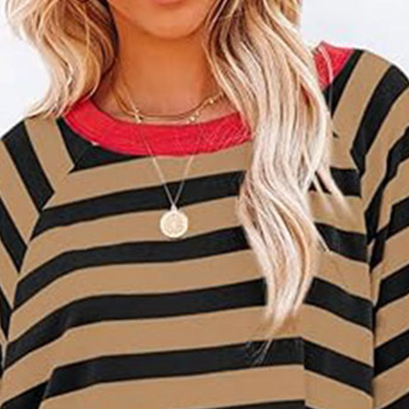 👚🌞 Gestreiftes Kurzarm-Freizeitoberteil mit Rundhalsausschnitt für Damen – 50% RABATT! Lässig, atmungsaktiv & perfekt für Sommer, Stadt & Alltag