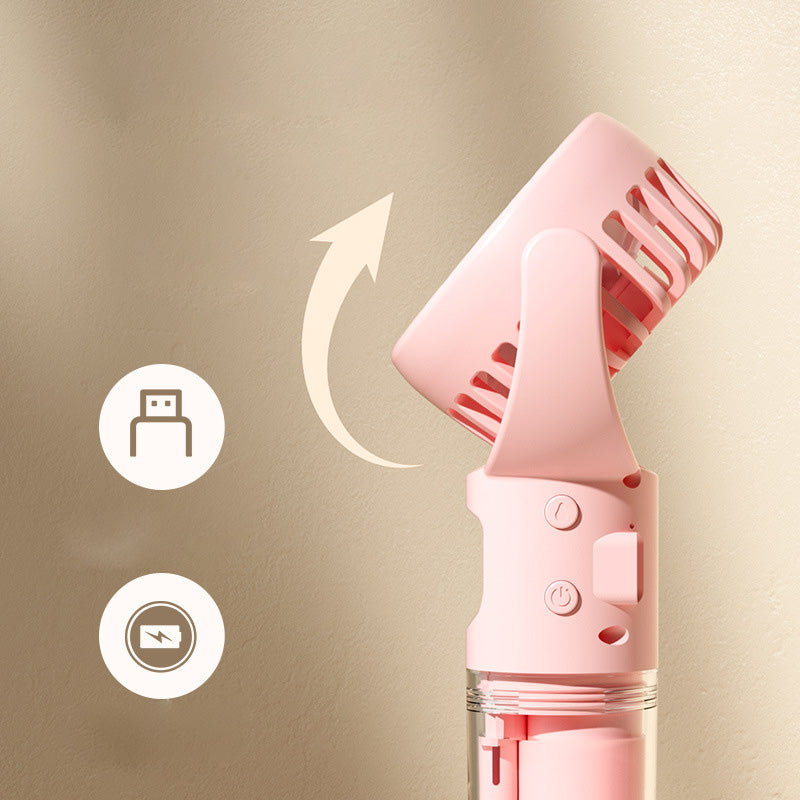 🌟 Zwei kaufen, 10% Rabatt! 💧 Tragbarer Wiederaufladbarer Handventilator mit Nebelfunktion