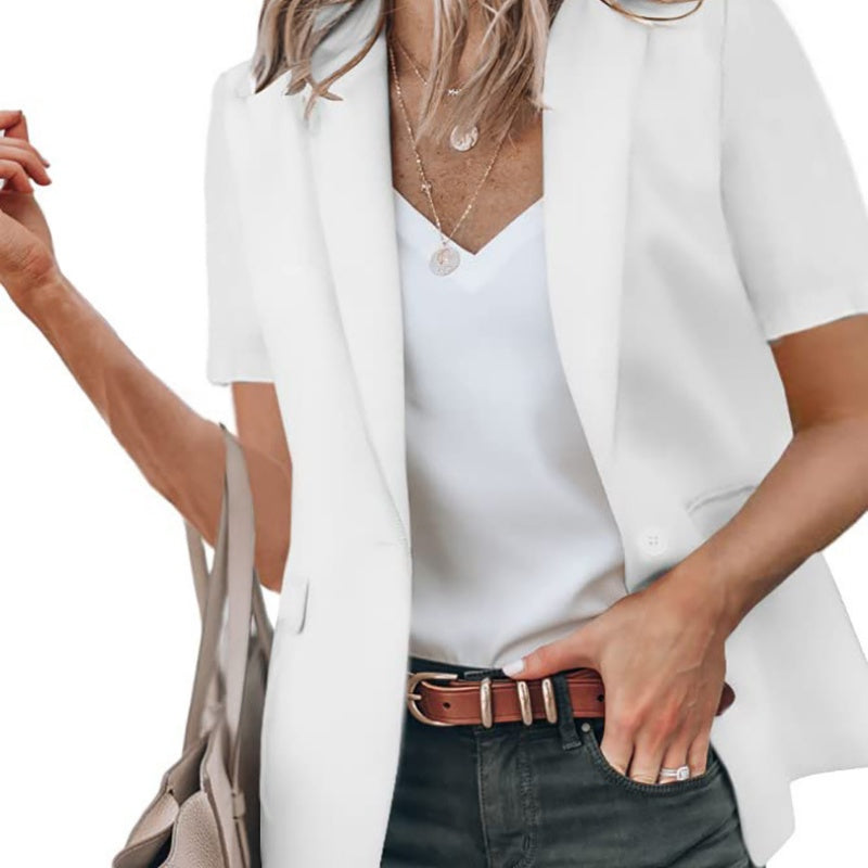 ✨Neu eingetroffen✨🌸Stilvoller, lässiger Kurzarmblazer für Damen