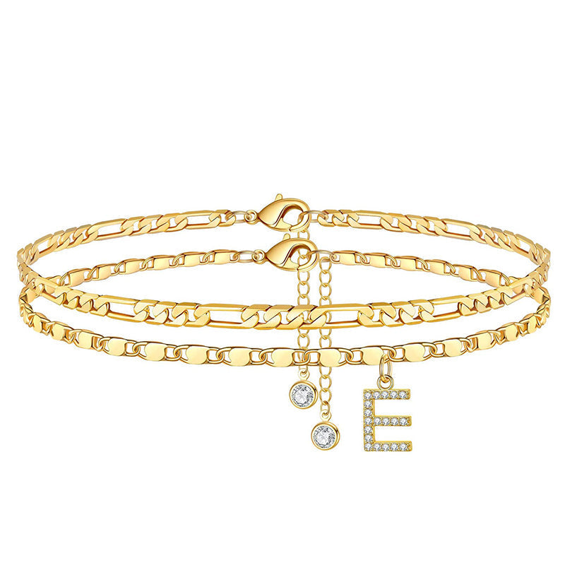 💃 LIMITED-TIME 50% RABATT! 🌹 Geschichtetes Gold-Fußgelenkarmband – Stilvoll, Funkelnd & Verstellbar ✨