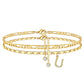 💃 LIMITED-TIME 50% RABATT! 🌹 Geschichtetes Gold-Fußgelenkarmband – Stilvoll, Funkelnd & Verstellbar ✨