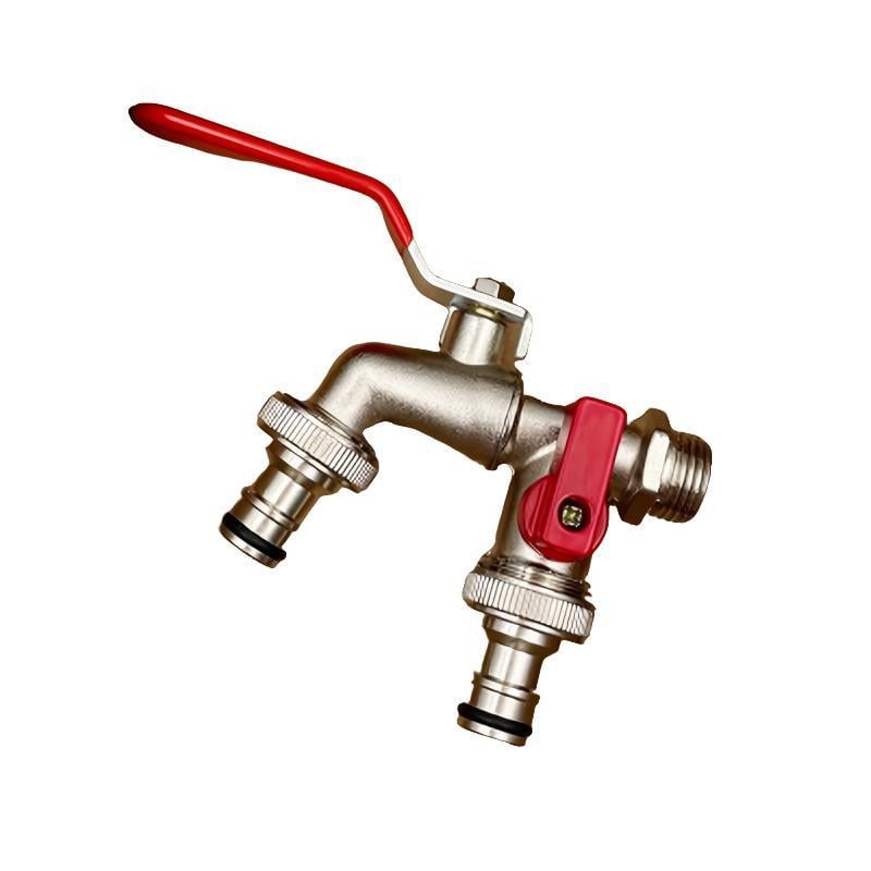 💥 -50% AKTION 🔥 Doppel-Auslauf Wasserhahn für den Garten 🚰 aus Edelstahl – langlebig, stabil & praktisch regelbar