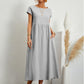 👗✨ 50% RABATT! Einfarbiges, ärmelloses, lockeres Taschenkleid aus Baumwolle – Leicht, lässig & perfekt für den Sommer 🌞