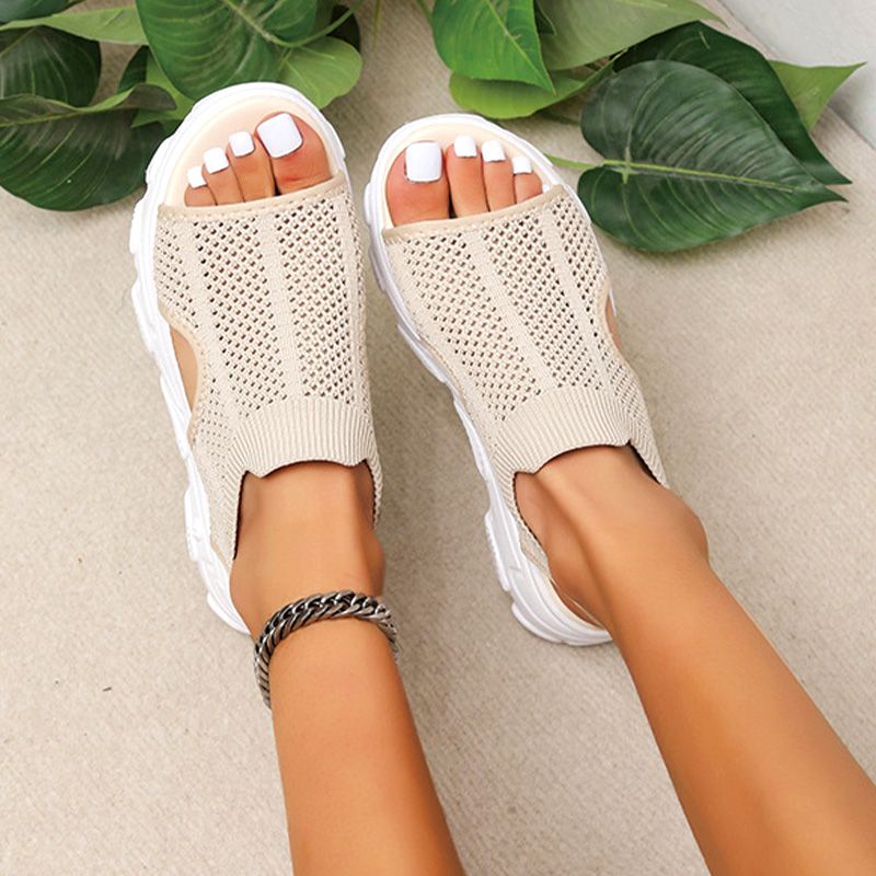 👡🔥 50% RABATT! Women‘s Casual Breathable Hollow Knitted Platform Sandals – Atmungsaktives Strickdesign, perfekt für heiße Tage 🌸✨