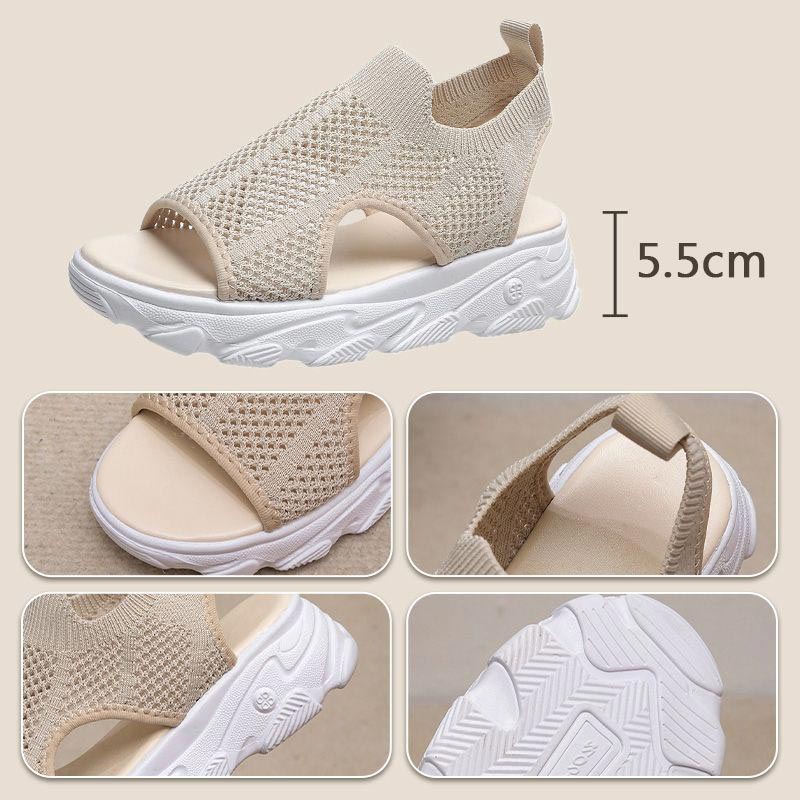 👡🔥 50% RABATT! Women‘s Casual Breathable Hollow Knitted Platform Sandals – Atmungsaktives Strickdesign, perfekt für heiße Tage 🌸✨