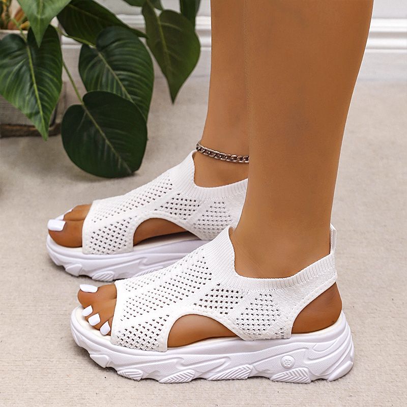 👡🔥 50% RABATT! Women‘s Casual Breathable Hollow Knitted Platform Sandals – Atmungsaktives Strickdesign, perfekt für heiße Tage 🌸✨