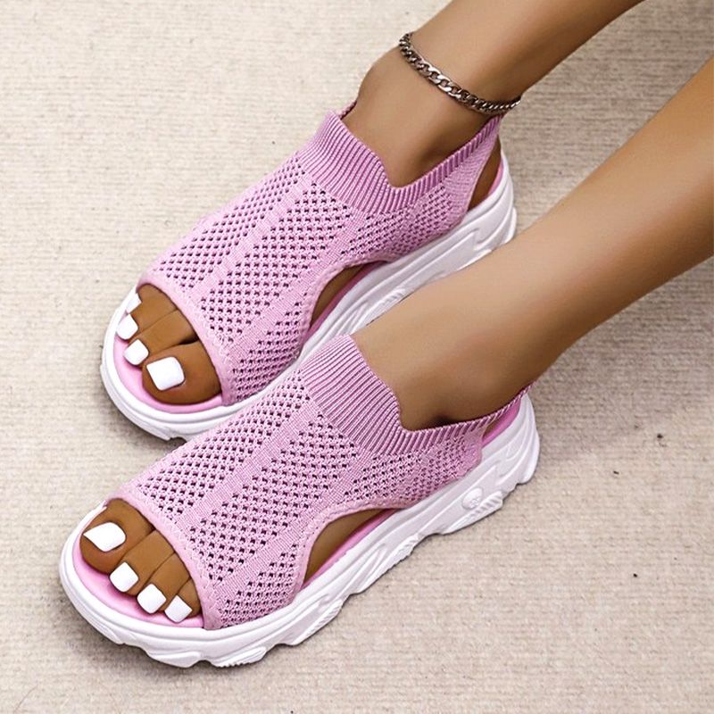 👡🔥 50% RABATT! Women‘s Casual Breathable Hollow Knitted Platform Sandals – Atmungsaktives Strickdesign, perfekt für heiße Tage 🌸✨