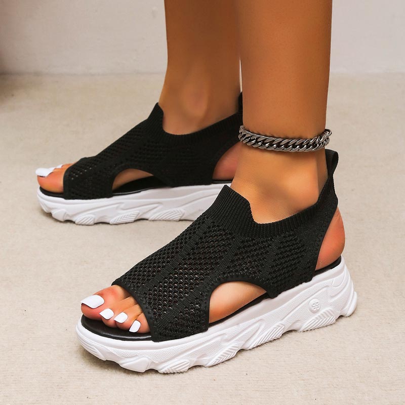 👡🔥 50% RABATT! Women‘s Casual Breathable Hollow Knitted Platform Sandals – Atmungsaktives Strickdesign, perfekt für heiße Tage 🌸✨