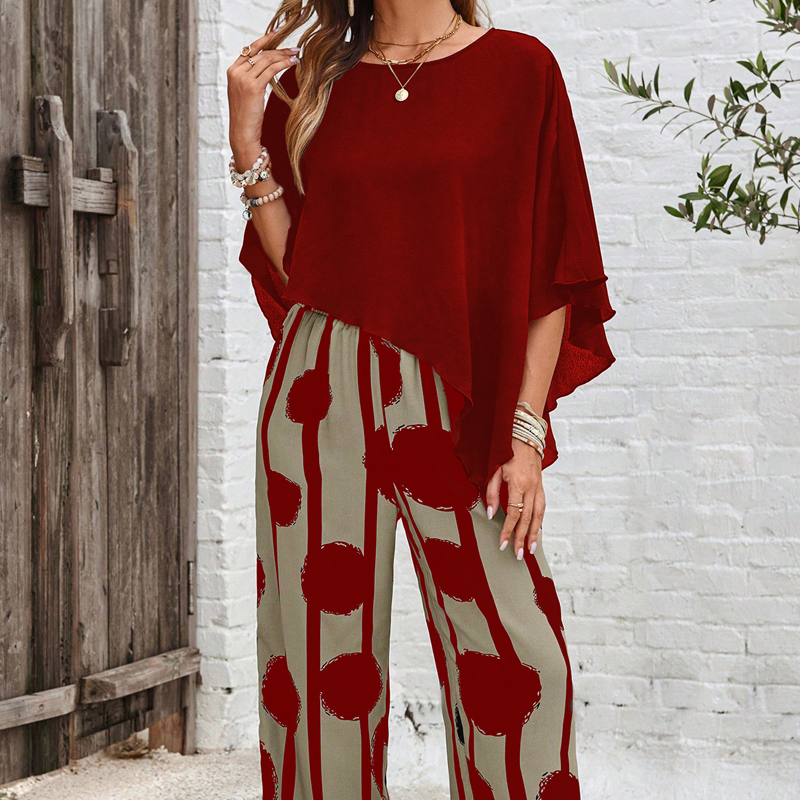 🌸💐❤️Set aus Oberteil mit ¾-Ärmeln und gemusterter Hose🚀Kaufen Sie 2 und erhalten Sie kostenlosen Versand🚀