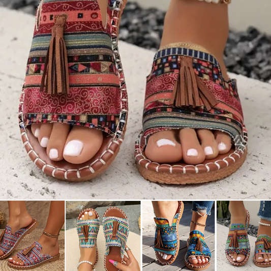 🌸💥 2026 NEU! Sommer Bohemian Print Damen Sandalen – 50% RABATT! Leicht, bequem & perfekt für Festival, Strand & Urlaub ✨