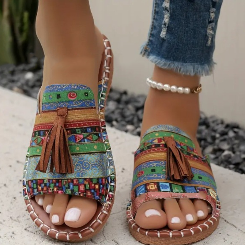 🌸💥 2026 NEU! Sommer Bohemian Print Damen Sandalen – 50% RABATT! Leicht, bequem & perfekt für Festival, Strand & Urlaub ✨