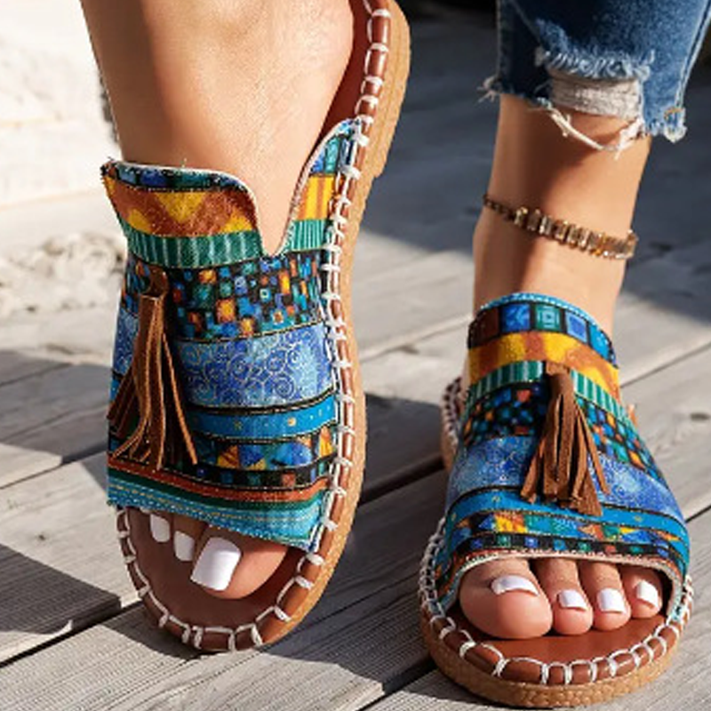 🌸💥 2026 NEU! Sommer Bohemian Print Damen Sandalen – 50% RABATT! Leicht, bequem & perfekt für Festival, Strand & Urlaub ✨