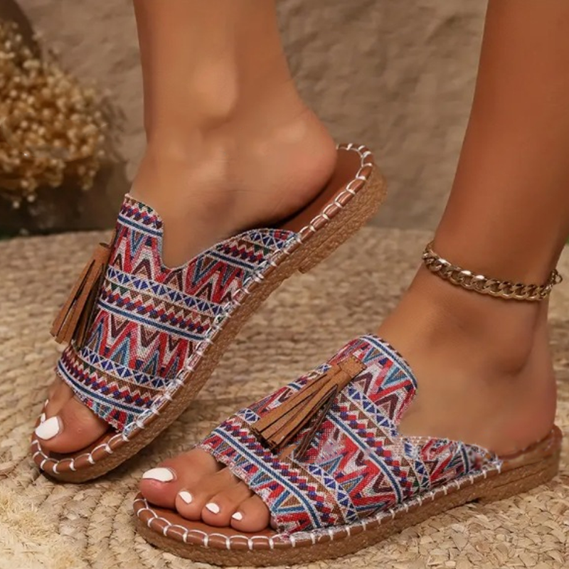 🌸💥 2026 NEU! Sommer Bohemian Print Damen Sandalen – 50% RABATT! Leicht, bequem & perfekt für Festival, Strand & Urlaub ✨