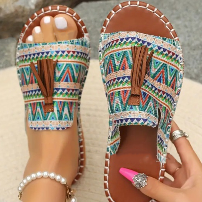 🌸💥 2026 NEU! Sommer Bohemian Print Damen Sandalen – 50% RABATT! Leicht, bequem & perfekt für Festival, Strand & Urlaub ✨