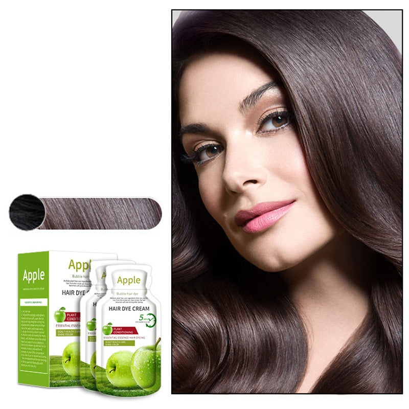 🍎Crème colorante pour cheveux à la pomme&amp;🌸Achetez-en 3 et offrez-en 2 – Coloration douce, couleur longue durée ! ✨