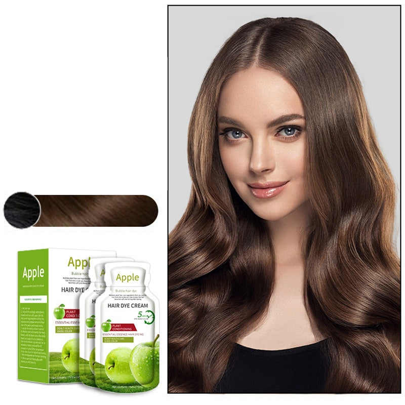 🍎Crème colorante pour cheveux à la pomme&amp;🌸Achetez-en 3 et offrez-en 2 – Coloration douce, couleur longue durée ! ✨