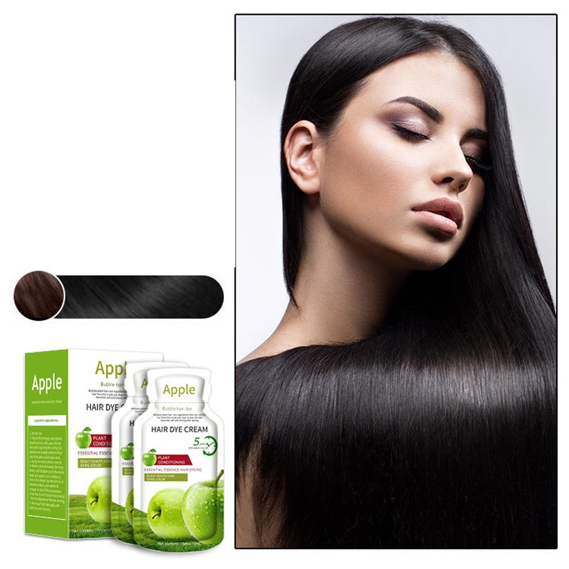 🍎Crème colorante pour cheveux à la pomme&amp;🌸Achetez-en 3 et offrez-en 2 – Coloration douce, couleur longue durée ! ✨