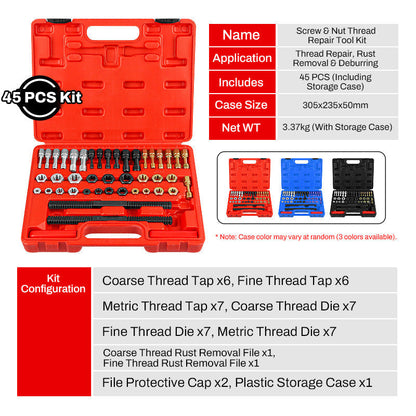 ✨🪛Werkzeugsatz zur Reparatur von Schrauben- und Mutterngewinden – Reparieren, Rost entfernen, Entgraten
