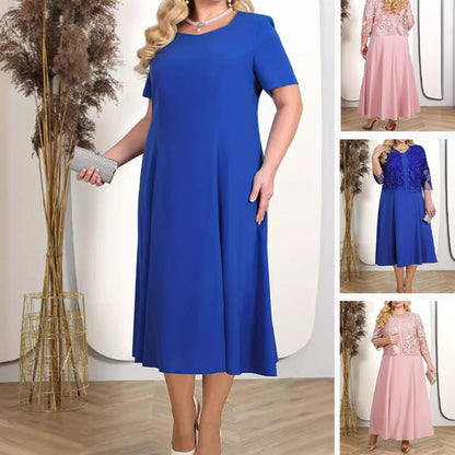 👗💃 50% RABATT! Unifarbenes Damenkleid mit bestickter Jacke aus Spitze – Elegant, feminin & perfekt für festliche Anlässe ✨