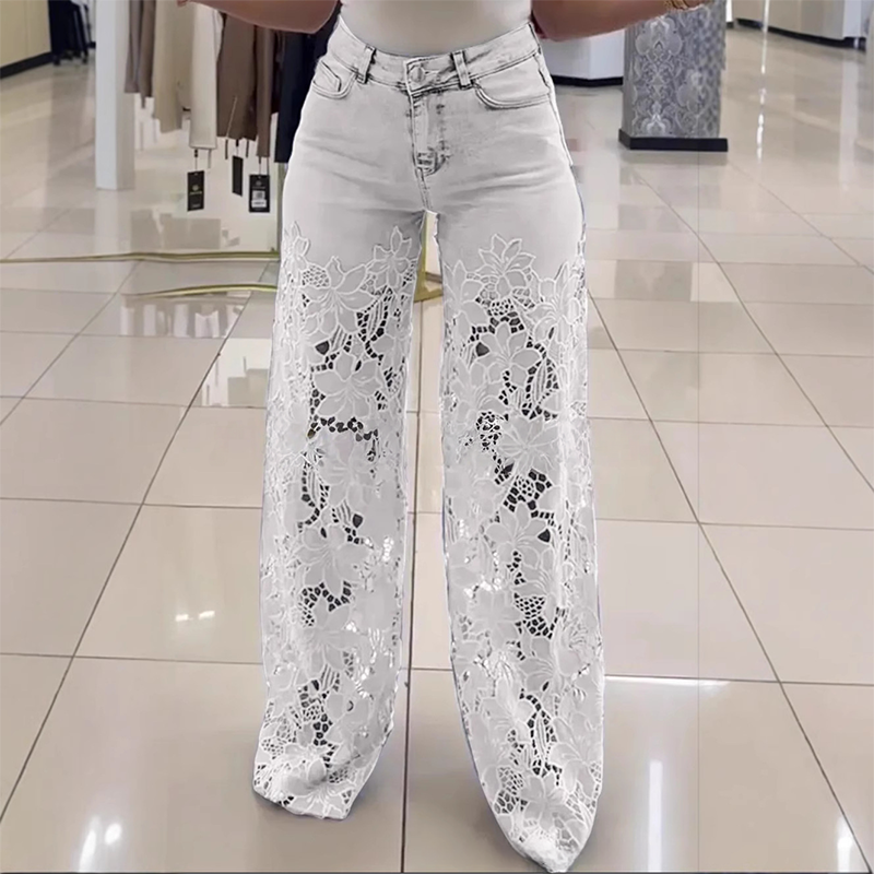 👖🌸 Gespleißte Spitzen-Jeans: Nachhaltiger Komfort & eleganter Style für den Sommer! 👗💃 50% Rabatt – Jetzt zugreifen!