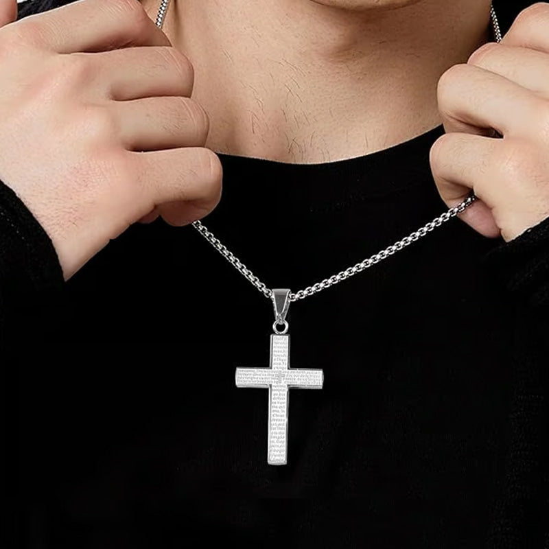 ✝️Lord Gebet Scibble Kreuz Halskette