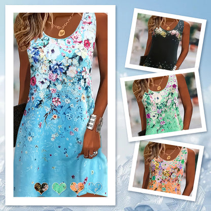 👗🌸 50% RABATT! Ärmelloses Blumenkleid für Frauen – Leicht, stylisch & perfekt für Sommer, Strand & Urlaub 💃✨