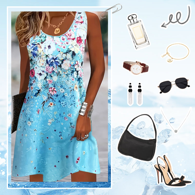 👗🌸 50% RABATT! Ärmelloses Blumenkleid für Frauen – Leicht, stylisch & perfekt für Sommer, Strand & Urlaub 💃✨