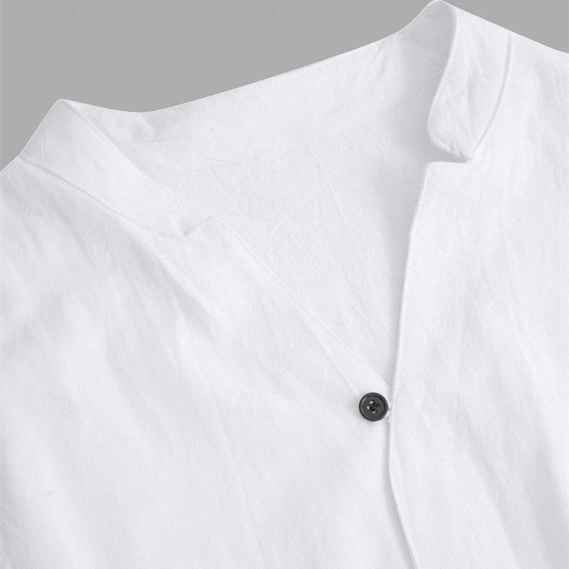 🌿 Stylisches zweiteiliges Set für Männer aus Baumwolle und Leinen: Oberteil und Hose