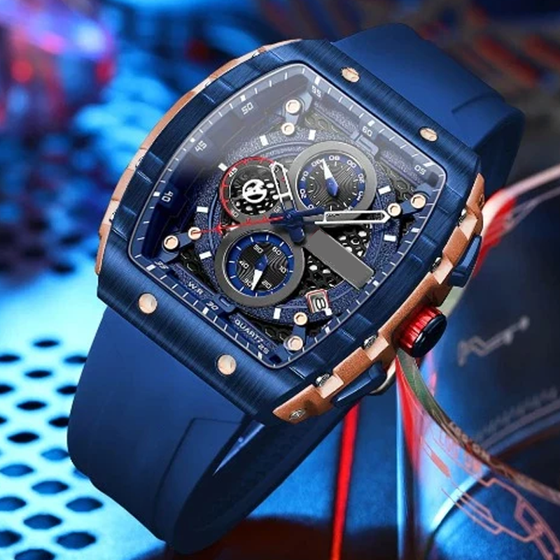 ⌚️🌈 Cyberpunk Futuristischer Stil – Multifunktionale Quarzuhr für Männer – Neon-Details, Luminous, Edelstahl