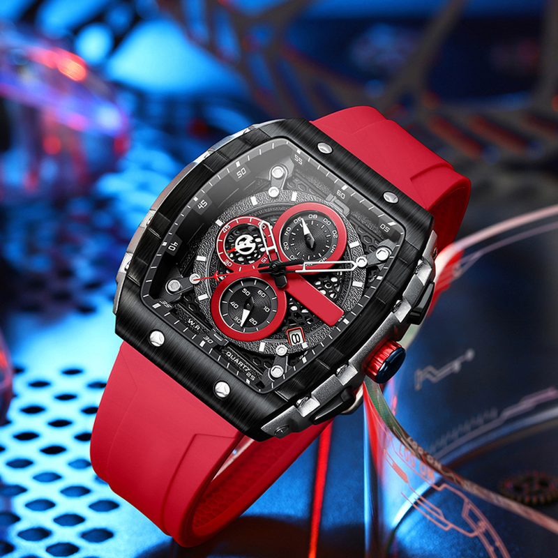 ⌚️🌈 Cyberpunk Futuristischer Stil – Multifunktionale Quarzuhr für Männer – Neon-Details, Luminous, Edelstahl