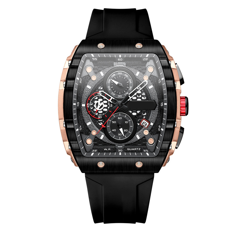 ⌚️🌈 Cyberpunk Futuristischer Stil – Multifunktionale Quarzuhr für Männer – Neon-Details, Luminous, Edelstahl