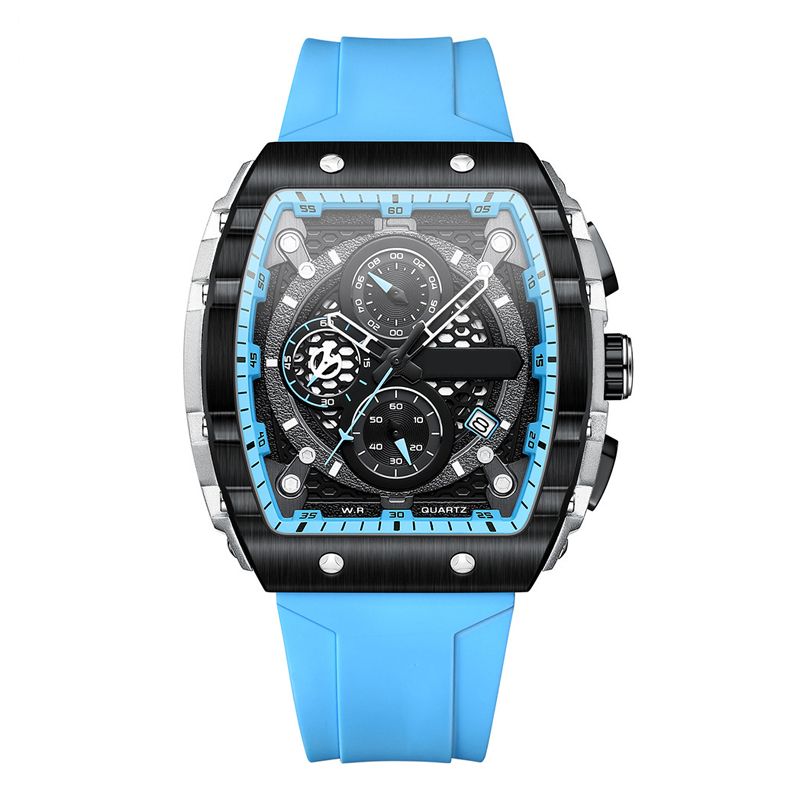 ⌚️🌈 Cyberpunk Futuristischer Stil – Multifunktionale Quarzuhr für Männer – Neon-Details, Luminous, Edelstahl