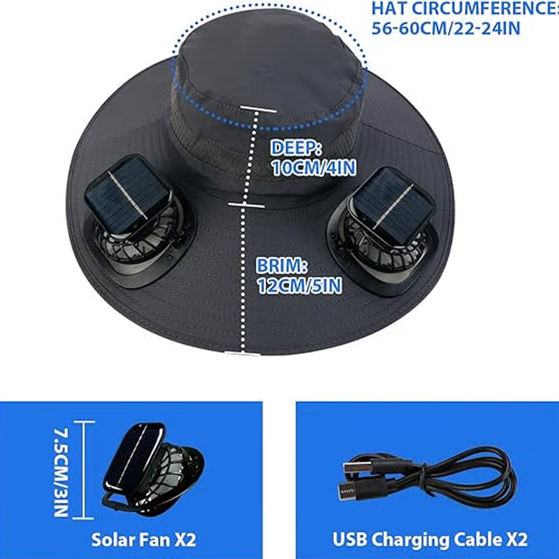 🧢☀️ 2026 NEUHEIT – 50% RABATT! Ultraleichter Solar-Ventilator-Sonnenhut (nur 300 g) – Leichterer als ein Baseball! UPF50+, 360° drehbar & USB-ladbar ✨