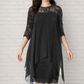 Elegantes Kleid mit High-Low-Saum und Spitzenüberzug für Damen