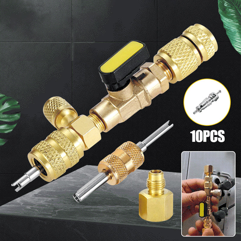 🔧❄️ 50% RABATT JETZT! AC-Ventileinsatz-Ausbauwerkzeug – SAE 1/4" & 5/16", 10 Ersatzeinsätze, aus massivem Messing ✨