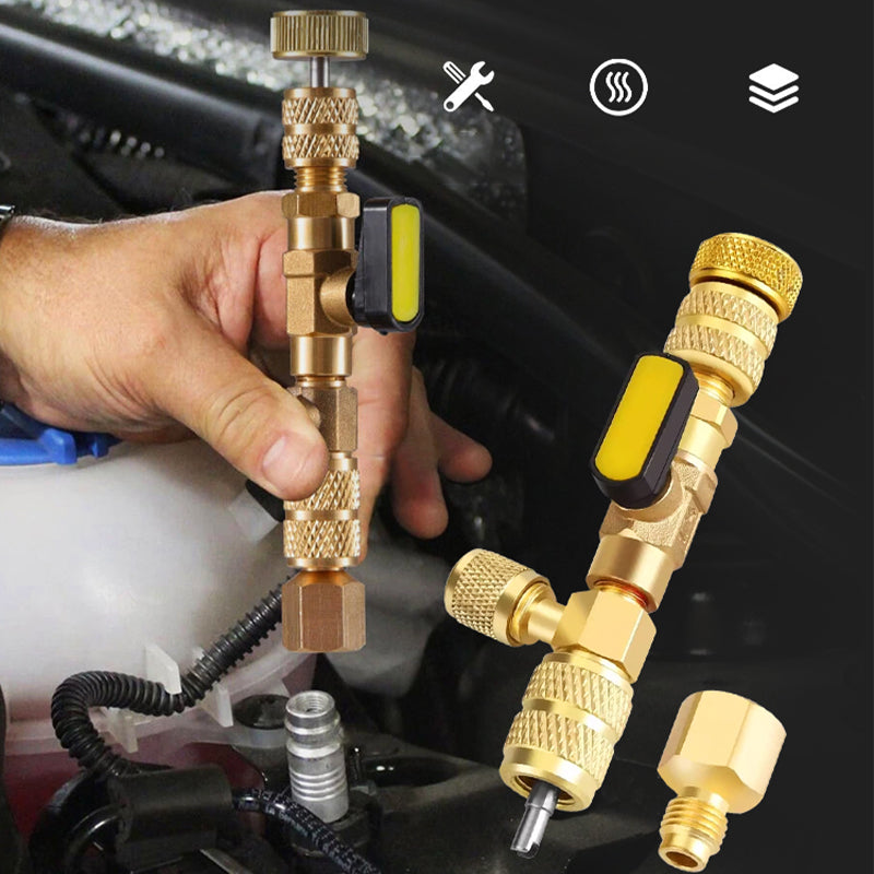 🔧❄️ 50% RABATT JETZT! AC-Ventileinsatz-Ausbauwerkzeug – SAE 1/4" & 5/16", 10 Ersatzeinsätze, aus massivem Messing ✨