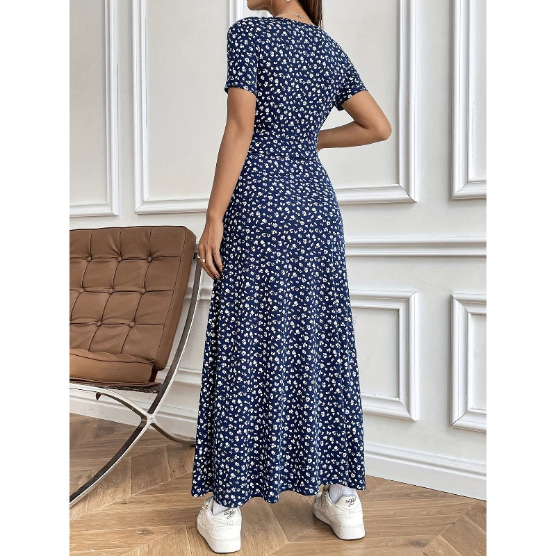 👗🌸 50% RABATT! Lässiges Maxikleid mit V-Ausschnitt und Blumenmuster für Damen – Romantisch, fließend & perfekt für Sommer, Hochzeit & Urlaub ✨