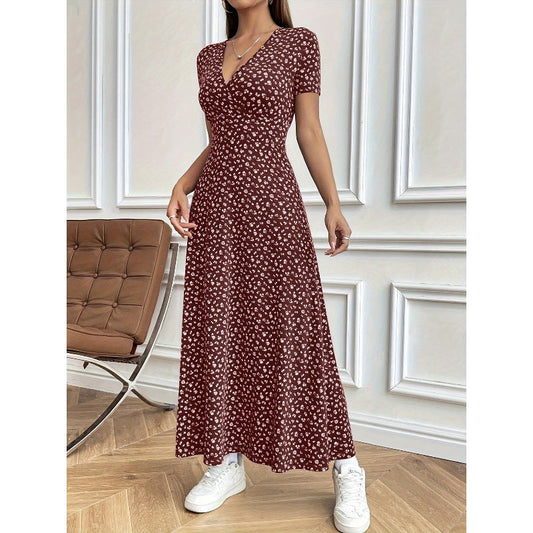 👗🌸 50% RABATT! Lässiges Maxikleid mit V-Ausschnitt und Blumenmuster für Damen – Romantisch, fließend & perfekt für Sommer, Hochzeit & Urlaub ✨