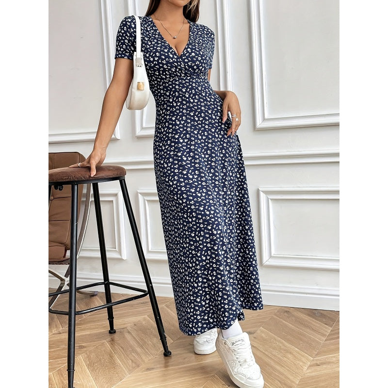 👗🌸 50% RABATT! Lässiges Maxikleid mit V-Ausschnitt und Blumenmuster für Damen – Romantisch, fließend & perfekt für Sommer, Hochzeit & Urlaub ✨