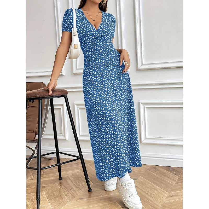 👗🌸 50% RABATT! Lässiges Maxikleid mit V-Ausschnitt und Blumenmuster für Damen – Romantisch, fließend & perfekt für Sommer, Hochzeit & Urlaub ✨