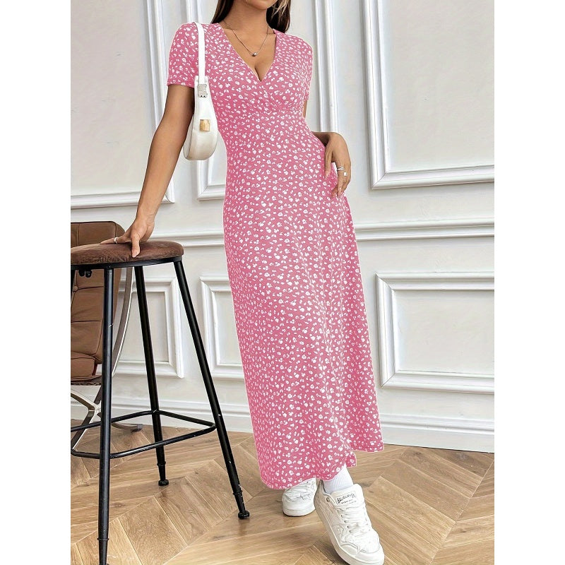 👗🌸 50% RABATT! Lässiges Maxikleid mit V-Ausschnitt und Blumenmuster für Damen – Romantisch, fließend & perfekt für Sommer, Hochzeit & Urlaub ✨
