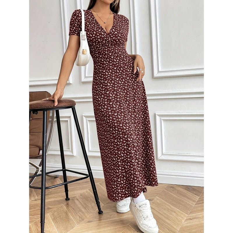 👗🌸 50% RABATT! Lässiges Maxikleid mit V-Ausschnitt und Blumenmuster für Damen – Romantisch, fließend & perfekt für Sommer, Hochzeit & Urlaub ✨