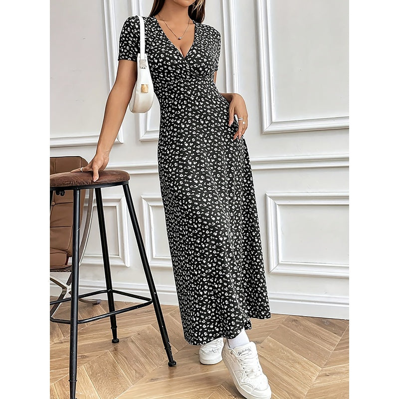 👗🌸 50% RABATT! Lässiges Maxikleid mit V-Ausschnitt und Blumenmuster für Damen – Romantisch, fließend & perfekt für Sommer, Hochzeit & Urlaub ✨