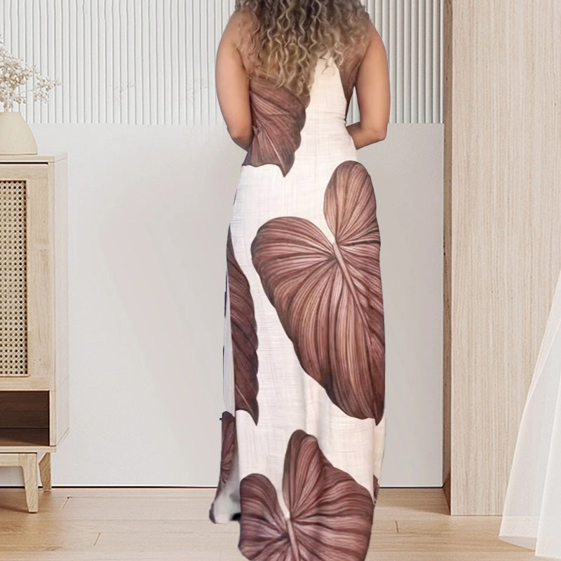 💃🔥 BEGRENZTE ZEIT: 50% RABATT! Schlankes One-Shoulder-Maxikleid mit Palmenmuster – Verführerisch, leicht & perfekt für Strand, Date oder festliche Anlässe 🌴