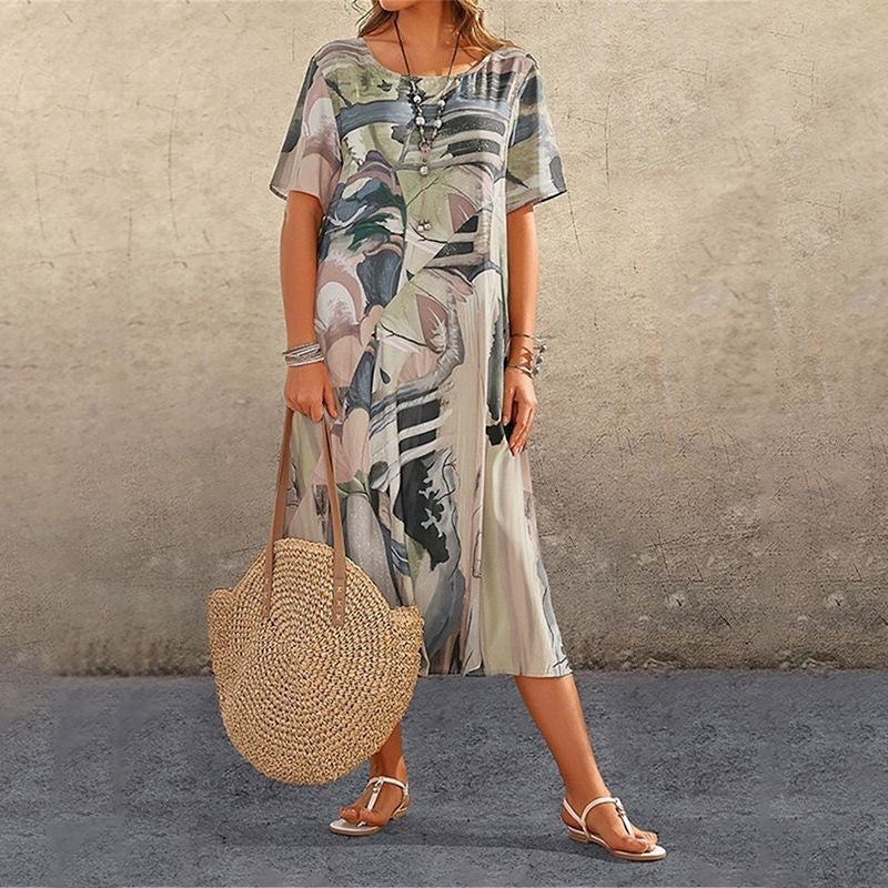 🌺⏰ ZEITLICH BEGRENZTER RABATT – 50%! Fließendes Kleid in leuchtenden Tropenfarben – Leicht, feminin & perfekt für Urlaub, Strand oder Sommerfeste 🏝️