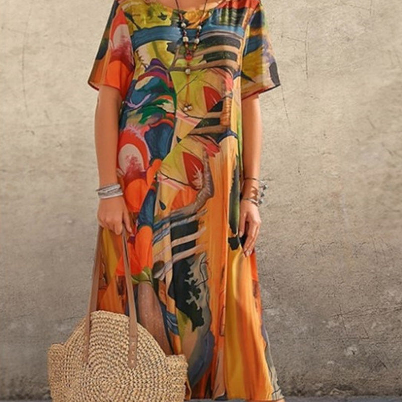 🌺⏰ ZEITLICH BEGRENZTER RABATT – 50%! Fließendes Kleid in leuchtenden Tropenfarben – Leicht, feminin & perfekt für Urlaub, Strand oder Sommerfeste 🏝️