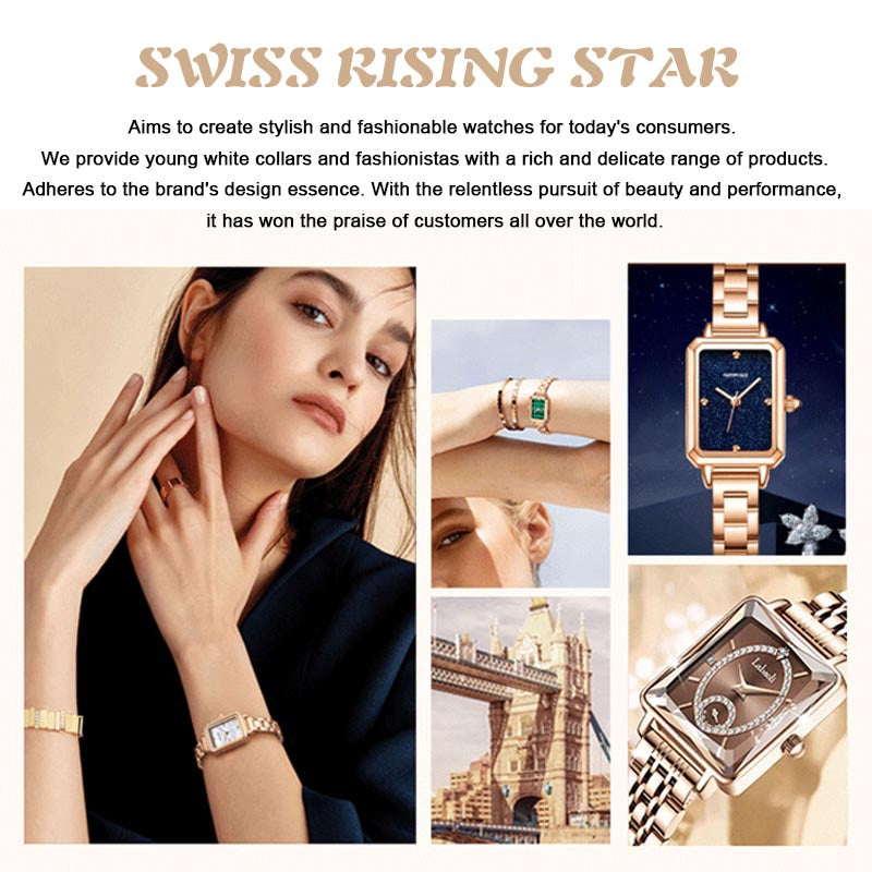 ⏳ 50% KORTING! Fashion Square Dames Roségoud Diamanten Horloge – Elegant vierkant ontwerp & stralende steentjes voor elke outfit ✨⌚